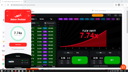 Aviator Predictor live results screen